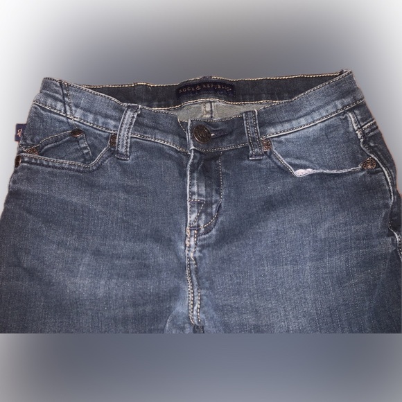 Rock & Republic Kasandra Mid Low Rise Boot Cut Straight Dark Wash Y2K Jeans 4 - Picture 5 of 11